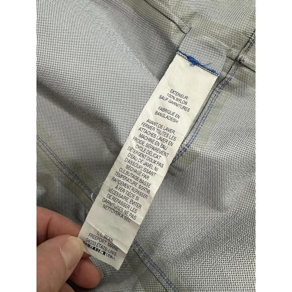 LL Bean Trail Rain Blue Nylon Full Zip Hooded Jacket Windbreaker - Picture 8 of 9